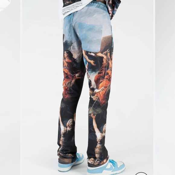Left Point Loose Fit Pants XL Streetwear Classic Art Painting Skater Avant Garde - Picture 2 of 14